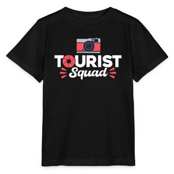 Tourist Squad Camera Girl Urlaub - Stanley/Stella Kinder T-Shirt MINI CREATOR  - Schwarz - Vorne - Mikhail (115cm)