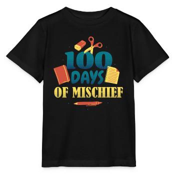 Livres Stylo 100e jour de méfait 100 jours d’école - T-shirt bio MINI CREATOR Stanley/Stella Enfant - noir - Devant - Mikhail (115cm)