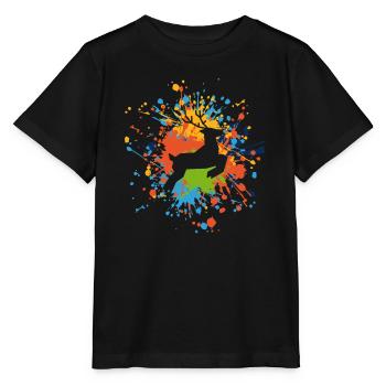 Éclaboussure de couleur de cerf - T-shirt bio MINI CREATOR Stanley/Stella Enfant - noir - Devant - Mikhail (115cm)