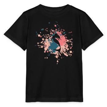 Belle éclaboussure de couleur de sirène - T-shirt bio MINI CREATOR Stanley/Stella Enfant - noir - Devant - Mikhail (115cm)