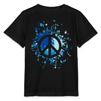 Éclaboussure de couleur de symbole de paix - T-shirt bio MINI CREATOR Stanley/Stella Enfant - noir - Devant - Mikhail (115cm)