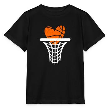 Basketball Heart Basketball Player Coach Fan Pair - Stanley/Stella MINI CREATOR Kids’ T-Shirt - black - Front - Mikhail (115cm)