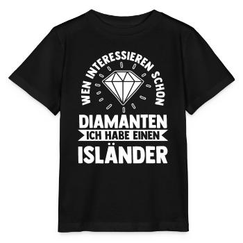 Pferd Reitsport Reiten Pferdesport Isländer - Stanley/Stella Kinder T-Shirt MINI CREATOR  - Schwarz - Vorne - Mikhail (115cm)