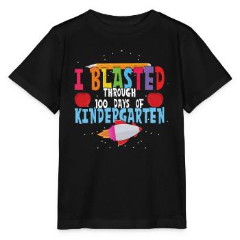 Navire du 100e jour dynamité Heureux 100 jours d’école - T-shirt bio MINI CREATOR Stanley/Stella Enfant - noir - Devant - Mikhail (115cm)