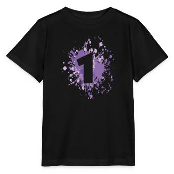Numéro La 1ère éclaboussure de couleur - T-shirt bio MINI CREATOR Stanley/Stella Enfant - noir - Devant - Mikhail (115cm)