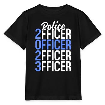 Fier diplômé de l’Académie des officiers de police Bleu mince - T-shirt bio MINI CREATOR Stanley/Stella Enfant - noir - Devant - Mikhail (115cm)