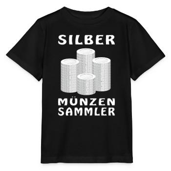 GELD SILBER MÜNZEN - Stanley/Stella Kinder T-Shirt MINI CREATOR  - Schwarz - Vorne - Mikhail (115cm)