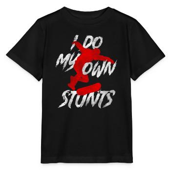Skater Skateboard Cool Kickflip I Do My Own Stunts - Stanley/Stella MINI CREATOR Kids’ T-Shirt - black - Front - Mikhail (115cm)