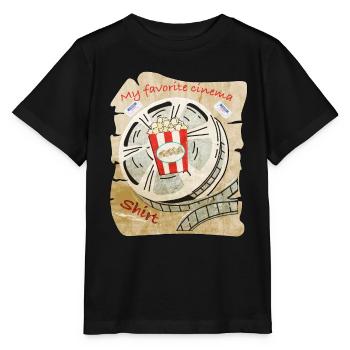 Cinéma cinéma avec pop-corn - T-shirt bio MINI CREATOR Stanley/Stella Enfant - noir - Devant - Mikhail (115cm)