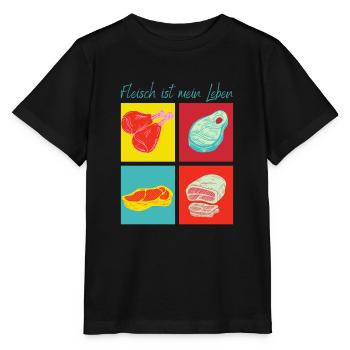 La viande mange la vie - T-shirt bio MINI CREATOR Stanley/Stella Enfant - noir - Devant - Mikhail (115cm)