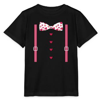 Bretelles de Saint-Valentin et nœud papillon - T-shirt bio MINI CREATOR Stanley/Stella Enfant - noir - Devant - Mikhail (115cm)