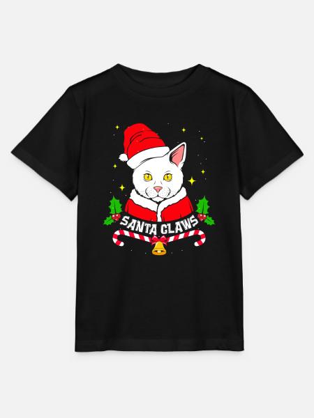 Cat Santa Claws - Stanley/Stella Kinder T-Shirt MINI CREATOR - Schwarz