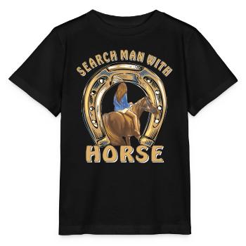 SEARCH MAN WITH HORSE - Stanley/Stella MINI CREATOR Kids’ T-Shirt - black - Front - Mikhail (115cm)