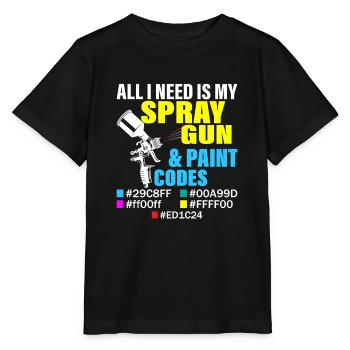 Tout ce dont j’ai besoin, c’est de mon pistolet de pulvérisation et de mes codes de peinture Carrosserie - T-shirt bio MINI CREATOR Stanley/Stella Enfant - noir - Devant - Mikhail (115cm)