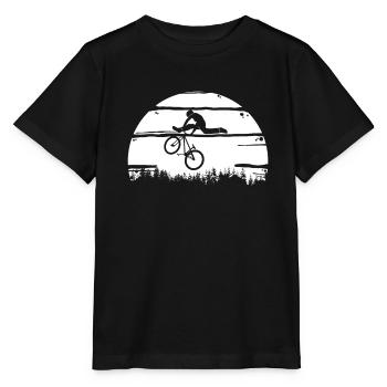 Dirt Bike - BMX - Mountainbike - Trick Sprung - Stanley/Stella Kinder T-Shirt MINI CREATOR  - Schwarz - Vorne - Mikhail (115cm)