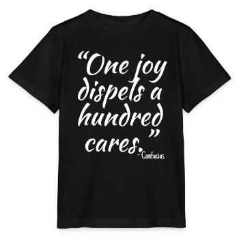 One joy dispels a hundred cares... - Stanley/Stella MINI CREATOR Kids’ T-Shirt - black - Front - Mikhail (115cm)