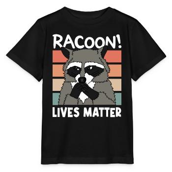 RACCOON RACOON LIVES MATT Christmas Gift - Stanley/Stella MINI CREATOR Kids’ T-Shirt - black - Front - Mikhail (115cm)