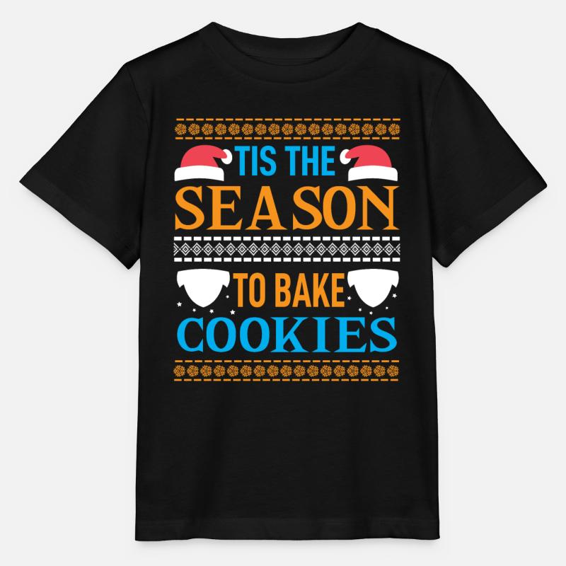 Pull de Noël moche - Biscuits au four - T-shirt bio MINI CREATOR Stanley/Stella Enfant - noir