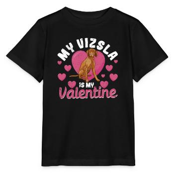 Mein Vizsla ist mein Valentine Ungarischer - Stanley/Stella Kinder T-Shirt MINI CREATOR  - Schwarz - Vorne - Mikhail (115cm)