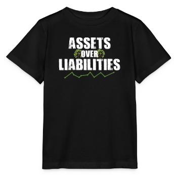 Assets Over Liabilities Cool Accounting CPA Pun - Stanley/Stella MINI CREATOR Kids’ T-Shirt - black - Front - Mikhail (115cm)