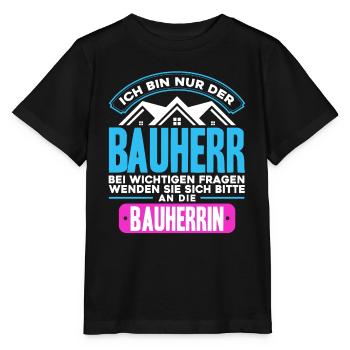 Ich Bin Nur der Bauherr - Stanley/Stella Kinder T-Shirt MINI CREATOR  - Schwarz - Vorne - Mikhail (115cm)