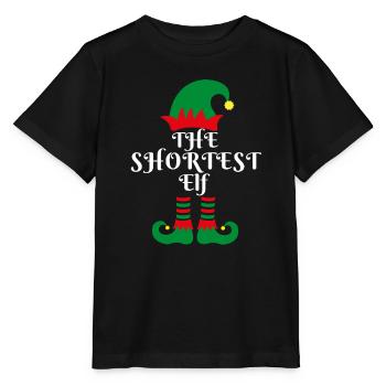 The SHORTEST ELF Santa's Little Helper Christmas - Stanley/Stella MINI CREATOR Kids’ T-Shirt - black - Front - Mikhail (115cm)