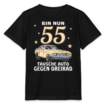 TAUSCHE AUTO GEGEN DREIRAD GEBURTSTAG 55 - Stanley/Stella Kinder T-Shirt MINI CREATOR  - Schwarz - Vorne - Mikhail (115cm)