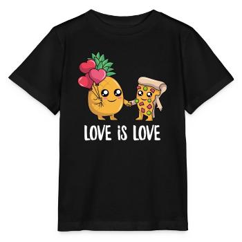 Pizza Pineapple design for Women men Funny - Stanley/Stella MINI CREATOR Kids’ T-Shirt - black - Front - Mikhail (115cm)