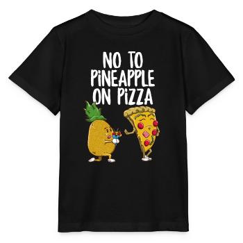 Funny Pineapple Pizza Hater No to Pineapple on - Stanley/Stella MINI CREATOR Kids’ T-Shirt - black - Front - Mikhail (115cm)