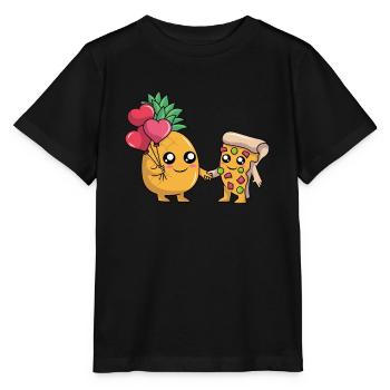 Cute Pineapple Pizza Day Fast Food Funny Hawaiian - Stanley/Stella MINI CREATOR Kids’ T-Shirt - black - Front - Mikhail (115cm)