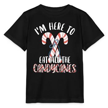 Ich bin hier, um alle Zuckerstangen lustig süß zu essen - Stanley/Stella Kinder T-Shirt MINI CREATOR  - Schwarz - Vorne - Mikhail (115cm)