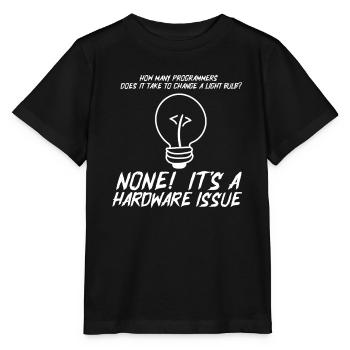 Déclaration matérielle d’ampoule drôle des programmeurs - T-shirt bio MINI CREATOR Stanley/Stella Enfant - noir - Devant - Mikhail (115cm)