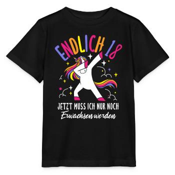 Endlich 18 Jetzt Muss Ich Nur Noch Erwachsen Werde - Stanley/Stella Kinder T-Shirt MINI CREATOR  - Schwarz - Vorne - Mikhail (115cm)