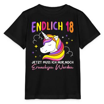 Endlich 18 Jetzt Muss Ich Nur Noch Erwachsen Werde - Stanley/Stella Kinder T-Shirt MINI CREATOR  - Schwarz - Vorne - Mikhail (115cm)