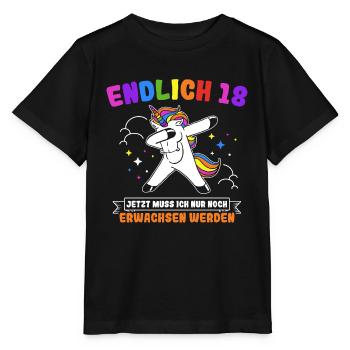 Endlich 18 Jetzt Muss Ich Nur Noch Erwachsen Werde - Stanley/Stella Kinder T-Shirt MINI CREATOR  - Schwarz - Vorne - Mikhail (115cm)