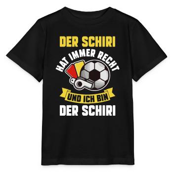 Schiri Unparteiischer Fußball Schiedsrichter - Stanley/Stella Kinder T-Shirt MINI CREATOR  - Schwarz - Vorne - Mikhail (115cm)