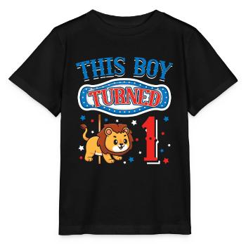 Fête d’anniversaire du carrousel - T-shirt bio MINI CREATOR Stanley/Stella Enfant - noir - Devant - Mikhail (115cm)