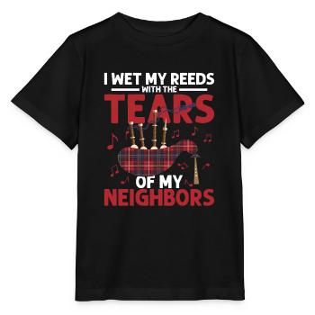 J’ai mouillé mes roseaux avec les larmes de mes voisins sac - T-shirt bio MINI CREATOR Stanley/Stella Enfant - noir - Devant - Mikhail (115cm)