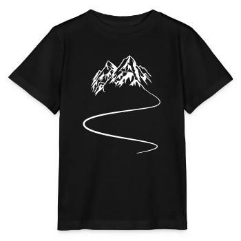 Berge Wanderweg - Skispur - Kurven - Stanley/Stella Kinder T-Shirt MINI CREATOR  - Schwarz - Vorne - Mikhail (115cm)