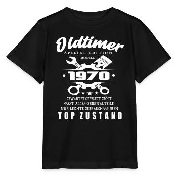 Oldtimer Special Edition Modell 1970 - Stanley/Stella Kinder T-Shirt MINI CREATOR  - Schwarz - Vorne - Mikhail (115cm)
