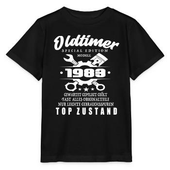 Oldtimer Special Edition Modell 1983 - Stanley/Stella Kinder T-Shirt MINI CREATOR  - Schwarz - Vorne - Mikhail (115cm)