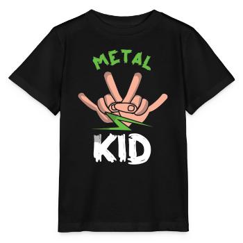 Rocker Sign Rock Hand Metal Kid Metal Lover - Stanley/Stella Kinder T-Shirt MINI CREATOR  - Schwarz - Vorne - Mikhail (115cm)