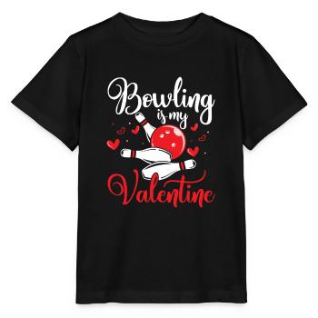 Bowling Is My Valentine Team Player StrikeBowler - Stanley/Stella MINI CREATOR Kids’ T-Shirt - black - Front - Mikhail (115cm)