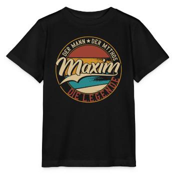 Maxim Der Mann der Mythos die Legende Geschenk - Stanley/Stella Kinder T-Shirt MINI CREATOR  - Schwarz - Vorne - Mikhail (115cm)