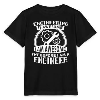 Engineering Is Awesome, I Am Awesome Engineer Pun - Stanley/Stella MINI CREATOR Kids’ T-Shirt - black - Front - Mikhail (115cm)