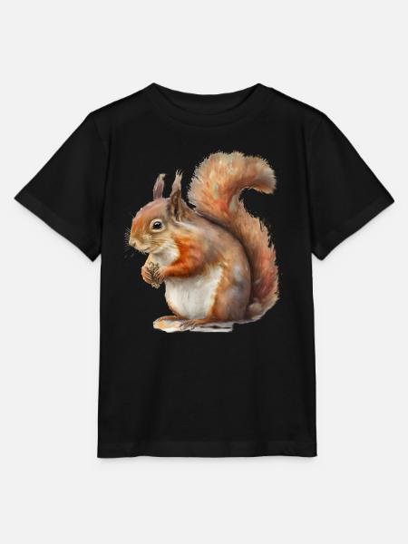 Eich-Hörnchen, lustige Baummaus - Stanley/Stella Kinder T-Shirt MINI CREATOR - Schwarz