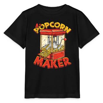 Popcorn Cinema Gift Gift Idea Film Corn Filma - Stanley/Stella MINI CREATOR Kids’ T-Shirt - black - Front - Mikhail (115cm)