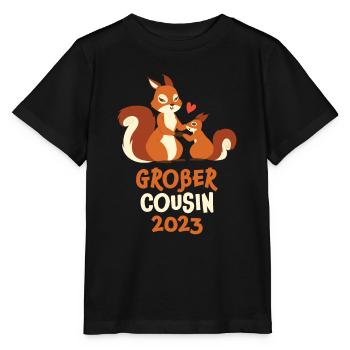 Je serai grand cousin écureuil 2023 - T-shirt bio MINI CREATOR Stanley/Stella Enfant - noir - Devant - Mikhail (115cm)