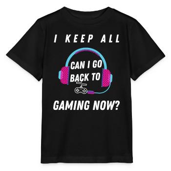 Can I Go Back to Gaming Graduation Gift - Stanley/Stella MINI CREATOR Kids’ T-Shirt - black - Front - Mikhail (115cm)