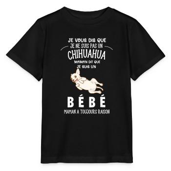 je ne suis pas un chihuahua - T-shirt bio MINI CREATOR Stanley/Stella Enfant - noir - Devant - Mikhail (115cm)